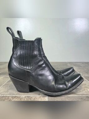 OLD GRINGO LEATHER SNIP TOE WESTERN CHELSEA ANKLE BOOTS.